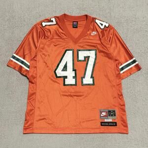 Vintage Nike Miami Hurricanes Michael Irvin #47 NCAA Jersey Orange Size XL Men’s